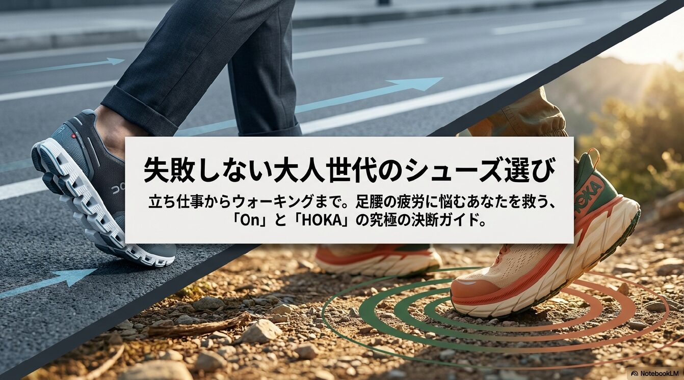 立ち仕事からウォーキングまで、足腰の疲労に悩む方に向けたOnとHOKAの究極の決断ガイド